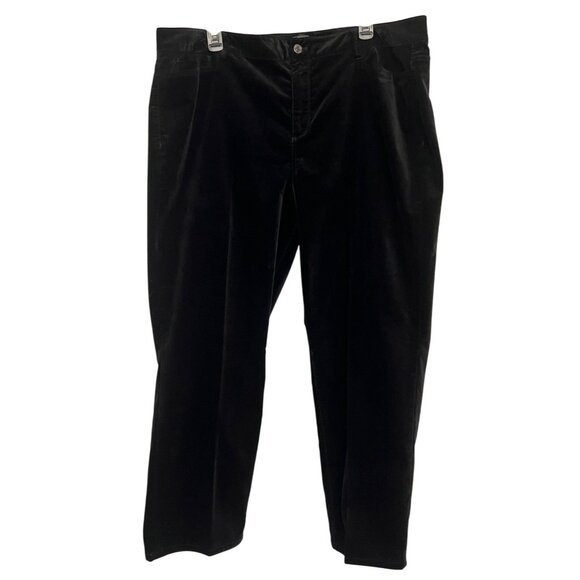 Talbots Women 20W Heritage Black Velvet Pants Cotton/Polyester Soft Classic - Picture 1 of 16